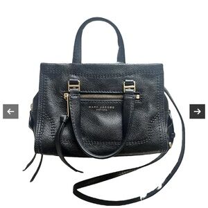 Marc Jacobs Black Leather Tote Bag